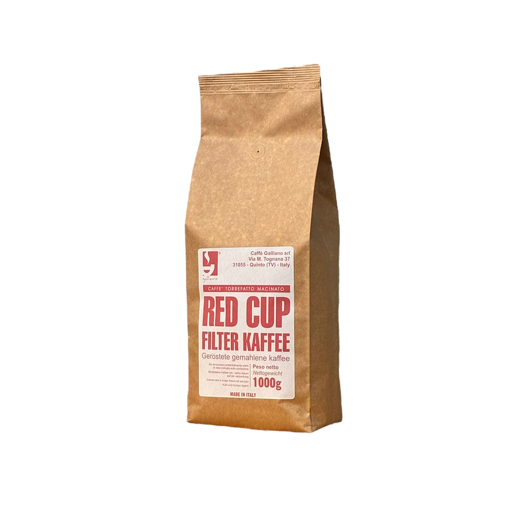 Caffé Galliano Red Cup, mletá káva na filtr 1kg